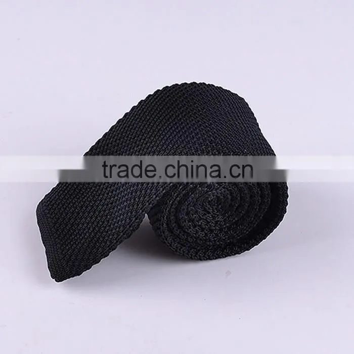 Fashion plain color cotton knitted necktie