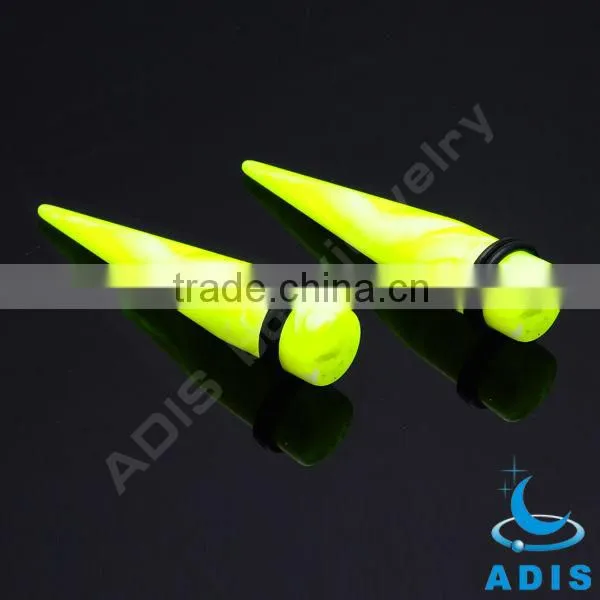 0G UV acrylic taper earrings with O ring