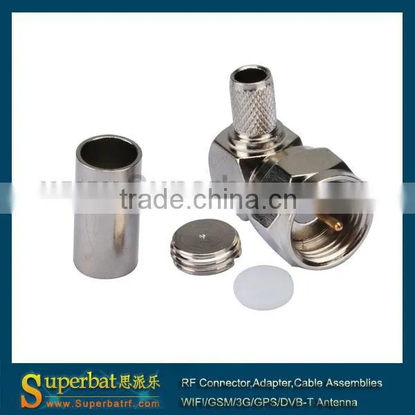 F Crimp Plug Coax connector Right Angle for LMR195 f connector