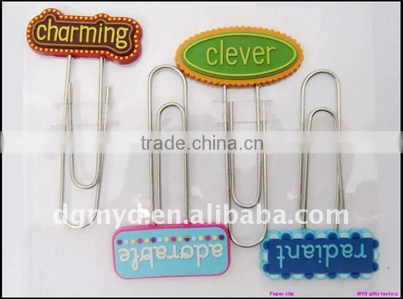 beautiful and special non-phthalates and lead free soft pvc paper clip