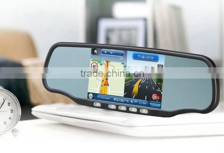 2013 New Arrival !Rear View Mirror Device +GPS + Car DVR+blutooth+two TF card slot+free map