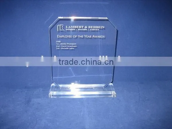 Customized latest frost acrylic award with silk screen