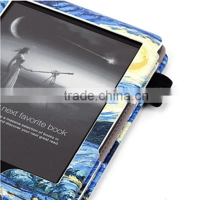 Exactly Fit Custom Printing Leather Case for 2016 New Kindle e-Reader, OEM Leather Case for e-Reader New Kindle 2016