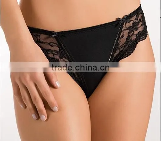 hot ladies padded push up bra and panty, black lace lingerie set