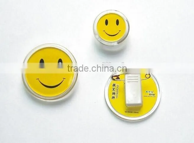 acrylic button badge smiling face badge