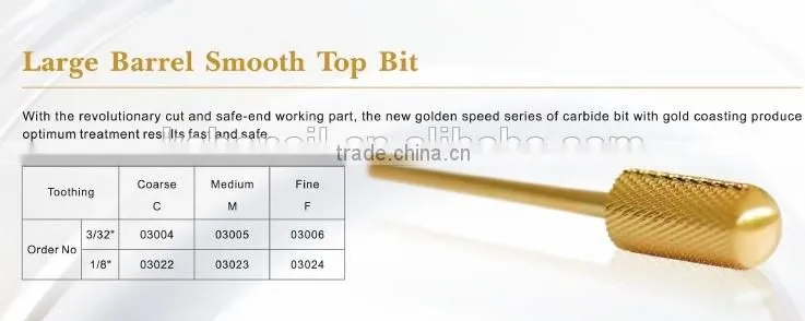 Spring hot Tungsten Steel Grinding Head Tool Nail Drill Bit Gold Plated for Nail Art Polish Machine nail tools styling tools