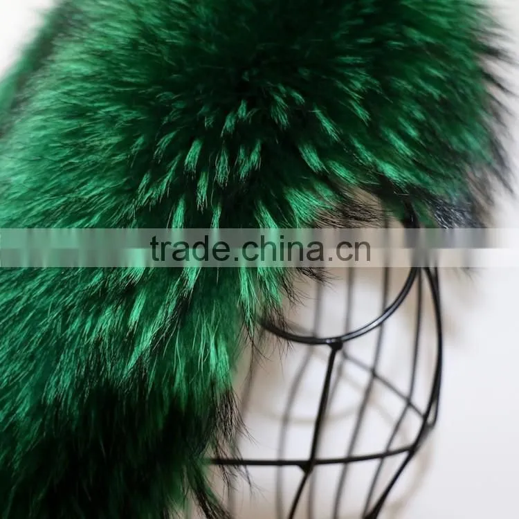 China Real Colored Raccoon Fur Collar Customized