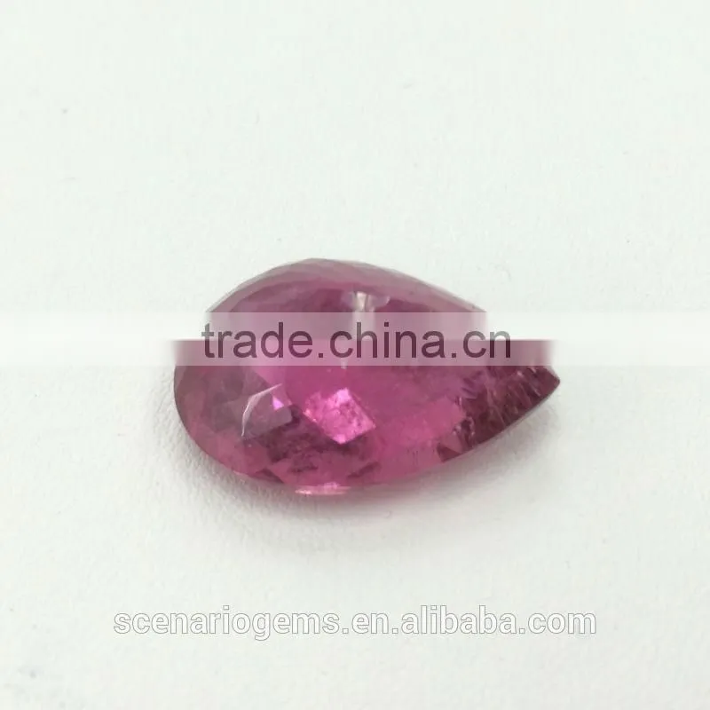 #6OZZZ Natural Pink Tourmaline Pear Faceted Loose Gemstone Rubellite