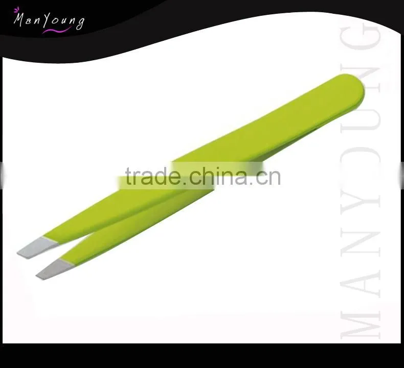 Nice Green color slanted tweezers printed