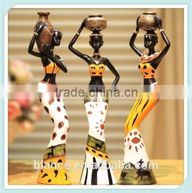 Creative women sculpture Africa little girl figurine