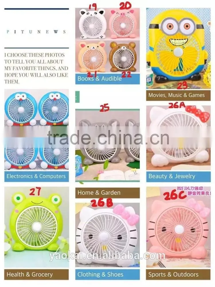 2016 New Fish Electric Rechargeable Foldable Handheld Portable Handy Rechargeable Mini Fan