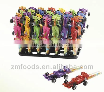 Small Plastic Racing Car Toy Candy with different fruity candy