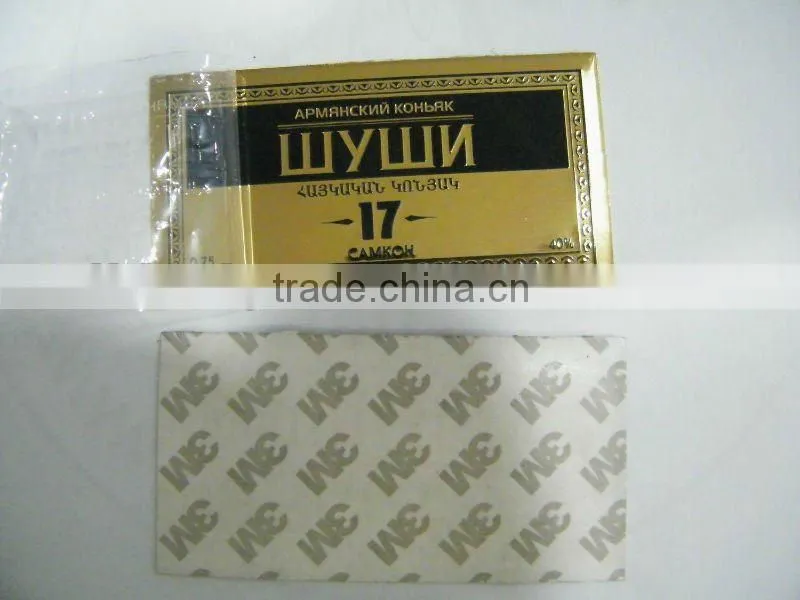 metal wine label with 3 M adhesive