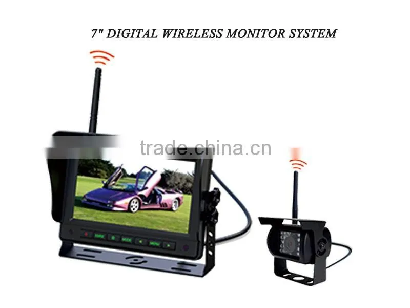 7 inches 2.4 GHz digital wireless farm cctv systems(monitor and camera) for vehicle