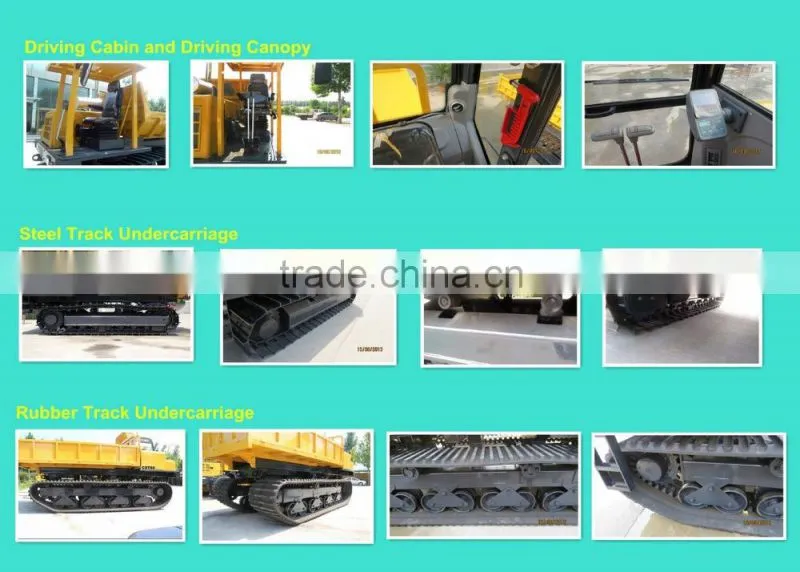 Hydraulic Self-unloading Crawler Type Farm Tractor for Palm , CE / ISO / SGS , Model: CDT60
