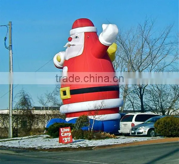 Qualified professional outdoor inflatable decoration santa with reindeer