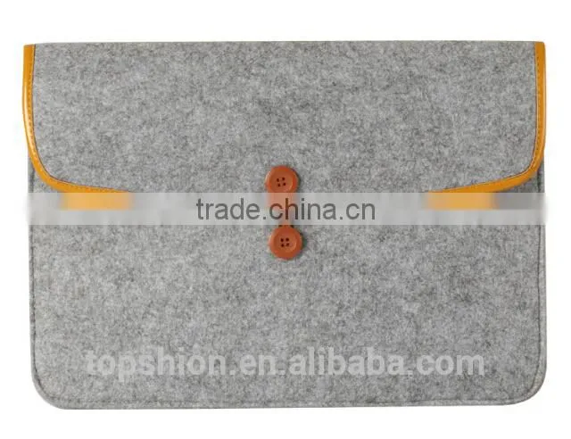 2016 new arrival for macbook felt sleeve carrying bag envelope case with bukkle