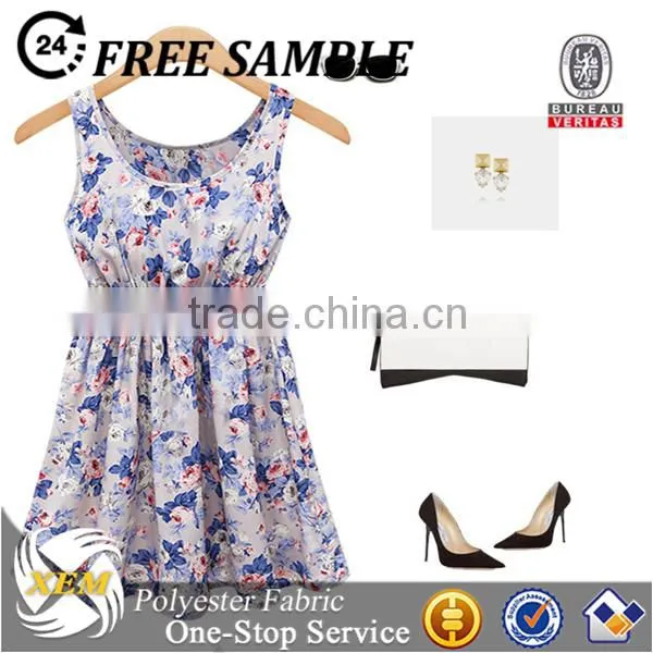 Wholesales chiffon fabric printed for girl dresses
