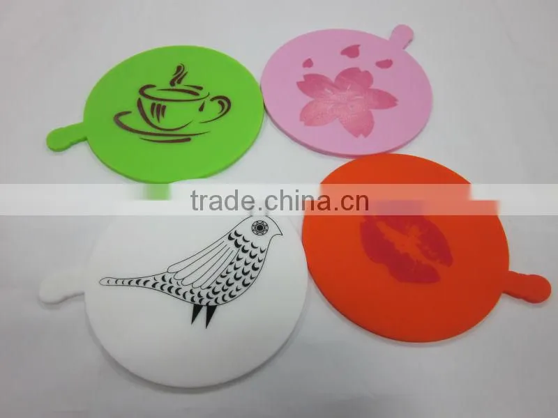 2015 new design 100% food grade fancy silicone cup mats