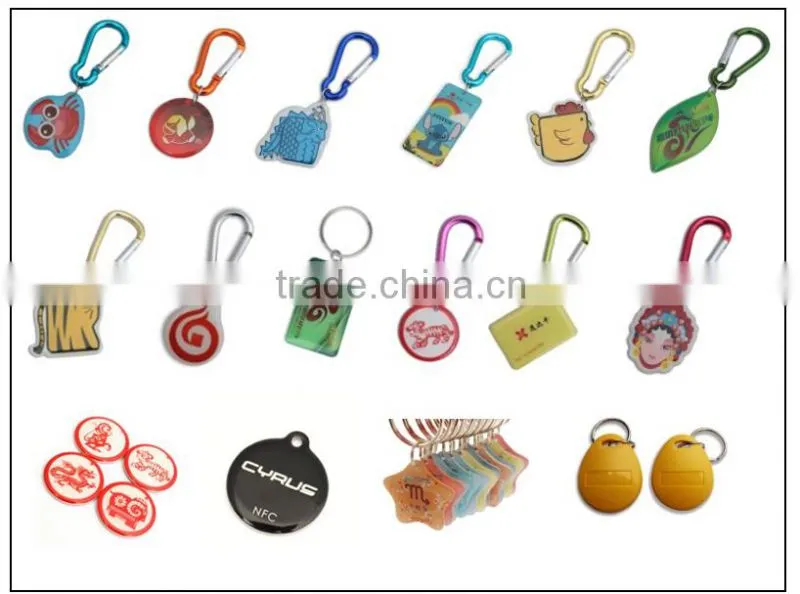 low cost rfic card 13.56Mhz passive f08 Rfid pet key card/ key tag with QR code