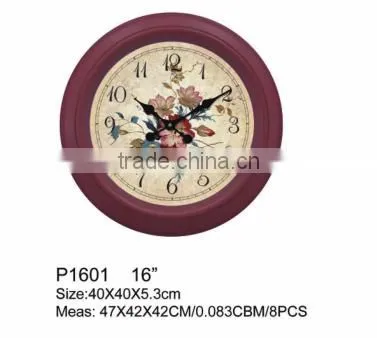 P1602 Classic beautiful big plastic wall clock