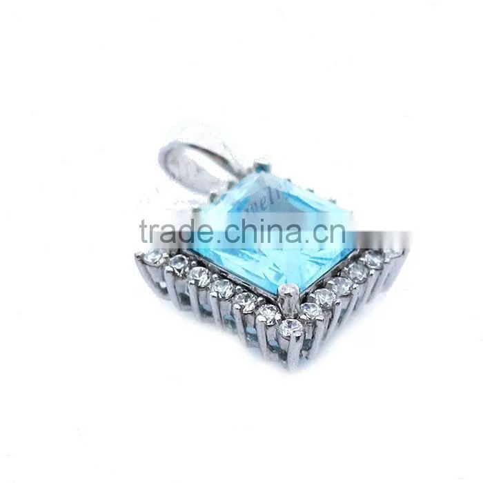 Aquamarine CZ silver925 pendant wholesale 925 silver