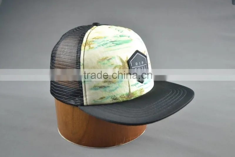 Cheap custom printed flat brim snapback cap