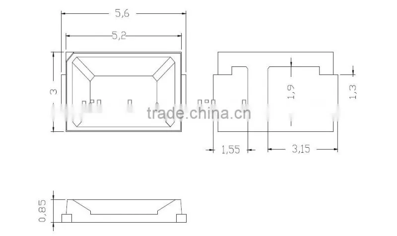 high brightness 0.5W 5630 SMD LED 50-55lm