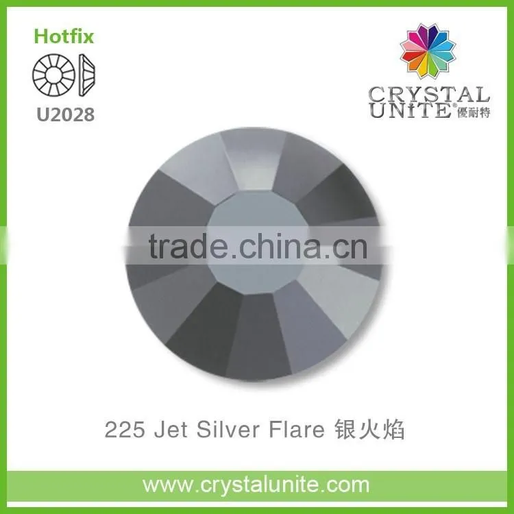 U2028 Jet Silver Flare Optimal Hot Fix Rhinestone
