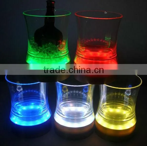 New led plastic acrylic champagne ice bucket for party