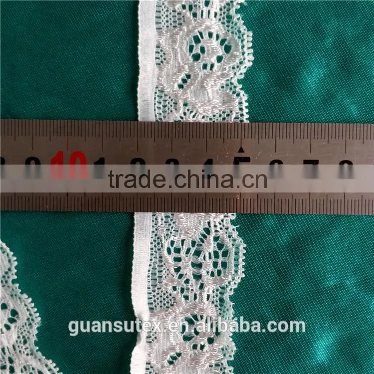 Silver French Nylon Bulk Lace Trim, Jacquard Decorative Thin Lace Trim With Shiny Yarn