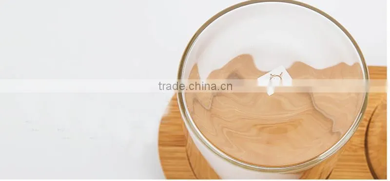 Wholesale heat borosilicate kitchen glass jars with wooden lid QM3370