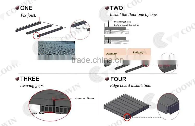 WPC solid wood look rubber flooring