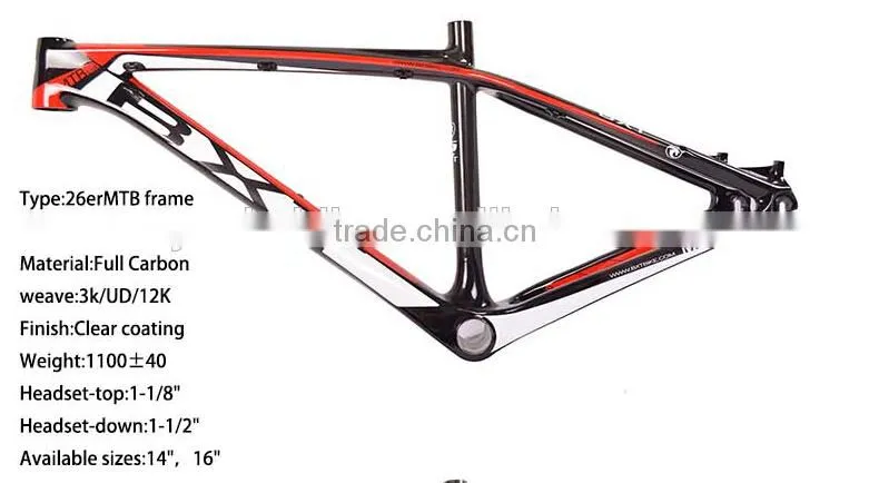 Trade assurance supplier chinese carbon bike frame/ full carbon MTB frame