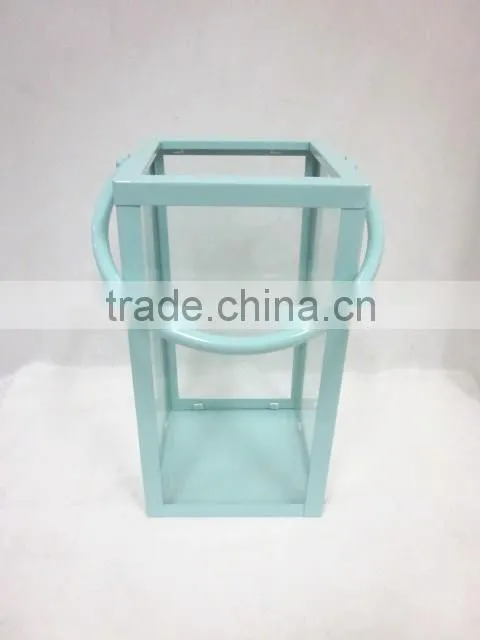 square metal with glass candle holder /pillar holder