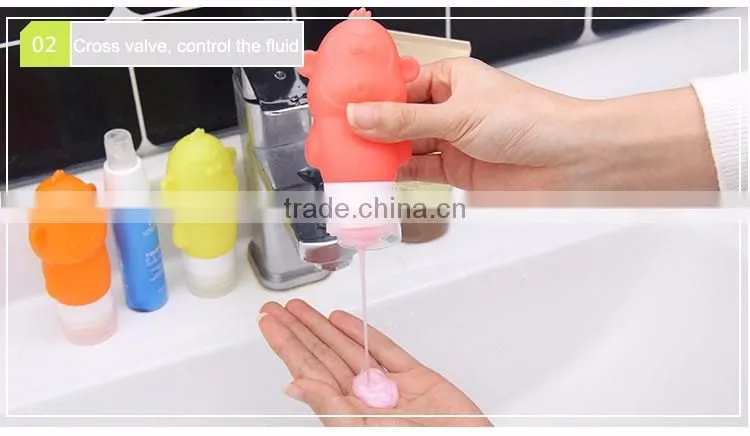 Food grade silicone Travel Set Bottles Monkey shape bottles Carry-on Airline Aprroved