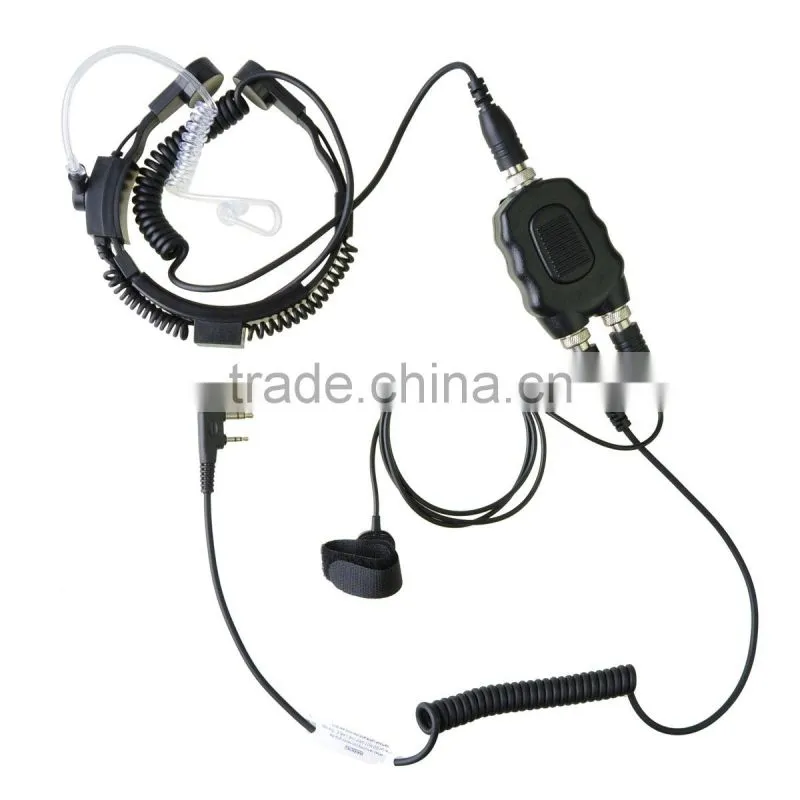 Throat Vibration Mic With Mini Din Finger Ring PTT for Kenwood Two Way Radio