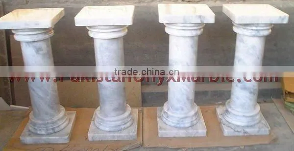 POLISHED ZIARAT WHITE MARBLE PEDESTALS