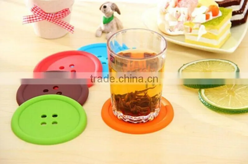 fastener shaped mug pad coster, tea cup coaster, fancy cup mat