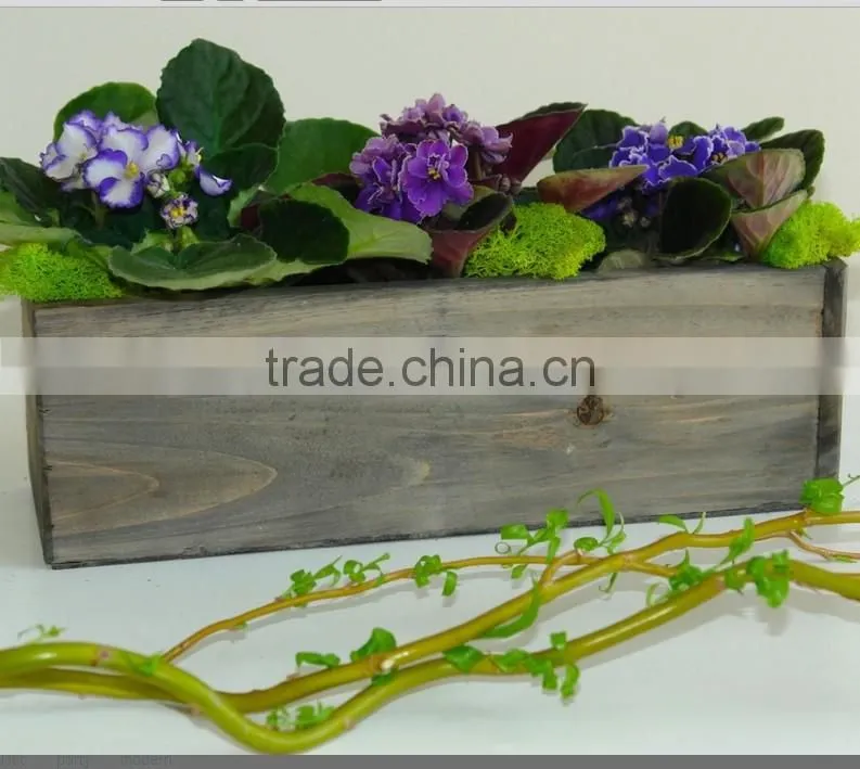 wooden gardening flower pot