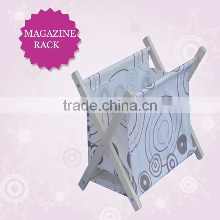 Folding wooden Magazine Rack With colorful dots, paulownia magazine racks for sale