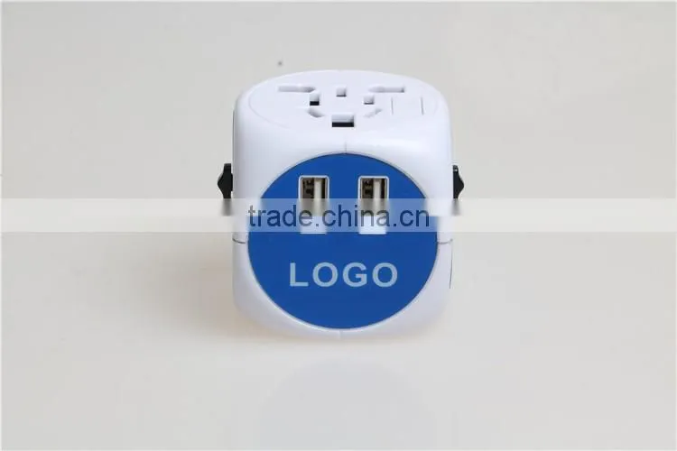 Newest Travel Adapter Universal Plug to American Power Adapter With double USB port 250V 2500Ma Universal Travel