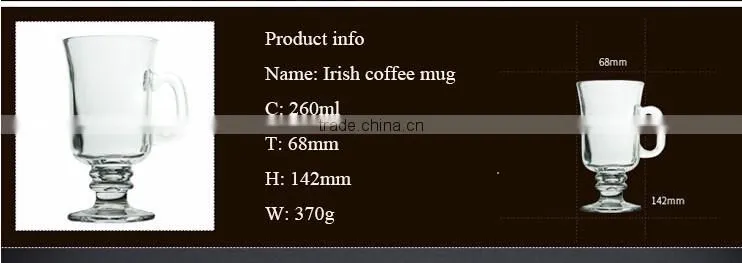 Haonai wholesale Irish Coffee Milk Latte Juice Goblet Cup Cafe Glassware Glass Mug