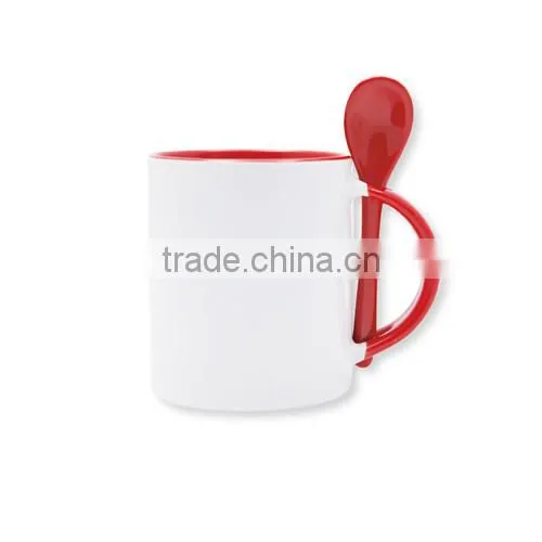 mug with spoon for sublimation printing ,300ml