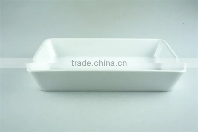 White rectangular casserole serving dish, cheap price stock for sale 14 inch bakeware