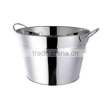 Blue Round Galvanized Steel & Power Coating Beverage/beer Ice Bucket With Handle