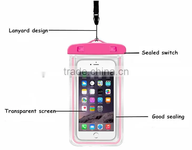 Waterproof phone bag strong sealing fluorescent bag