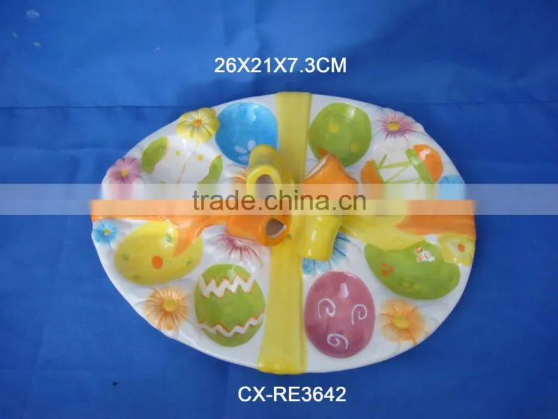dolomite handpaint ceramic egg standing-ceramic chichen design egg holder