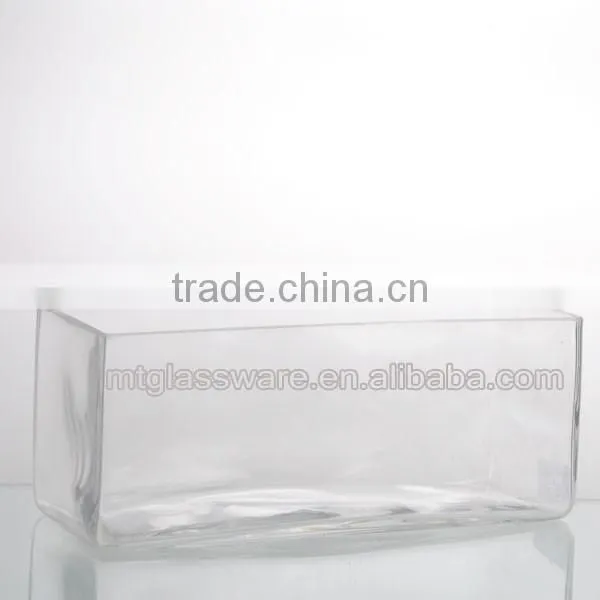 25cm/20cm length clear hande made home decor sqnare vase