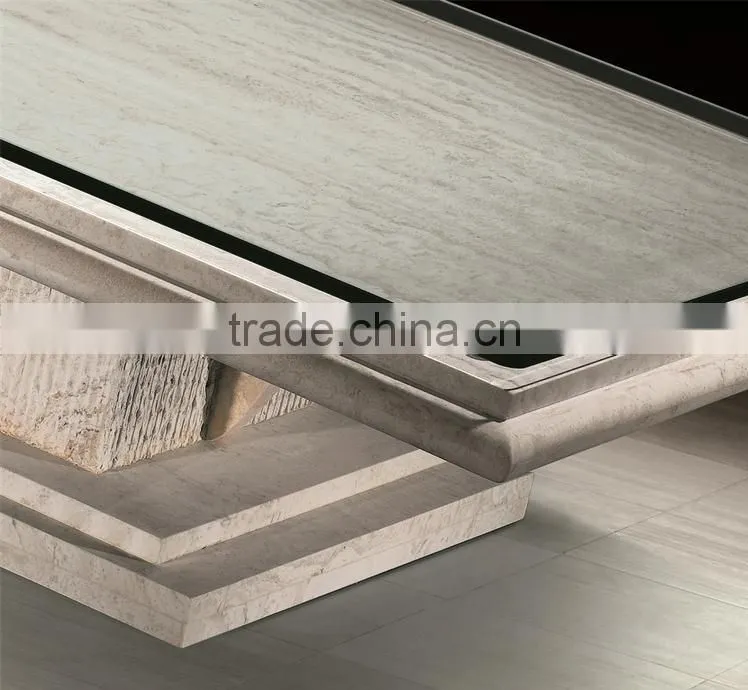 modern glass top white marble travertine coffee table for home used